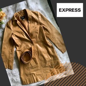 EXPRESS TAN LEATHER TRENCH COAT